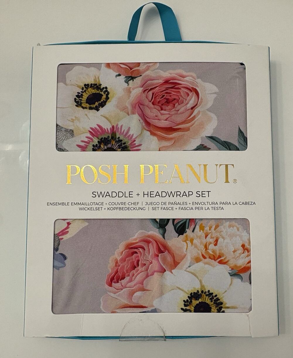 Posh Peanut Viscose Bamboo Baby Swaddle Blanket Floral 44x44 Single Sided
